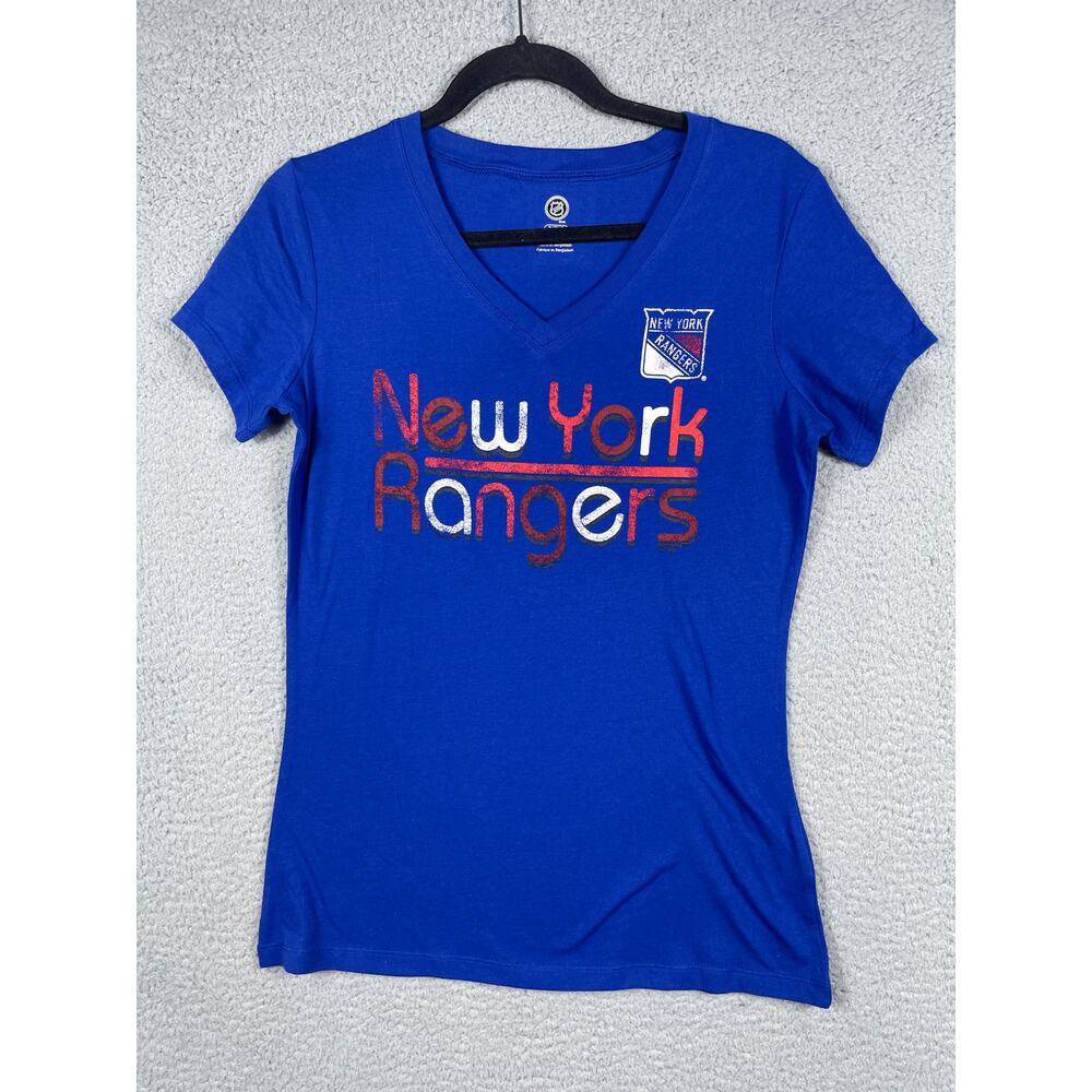 NHL New York Rangers Women's Blue V Neck Shirt Size S